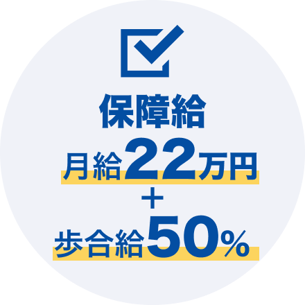 保障給 月給22万+歩合給50%